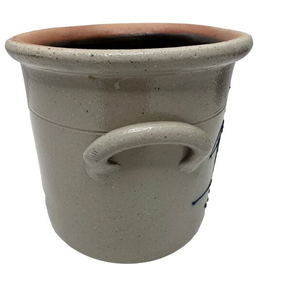 1992 Salmon Falls Blue Decorated Stoneware Blue Berries Basket CrockWare Pottery - Picture 6 of 13